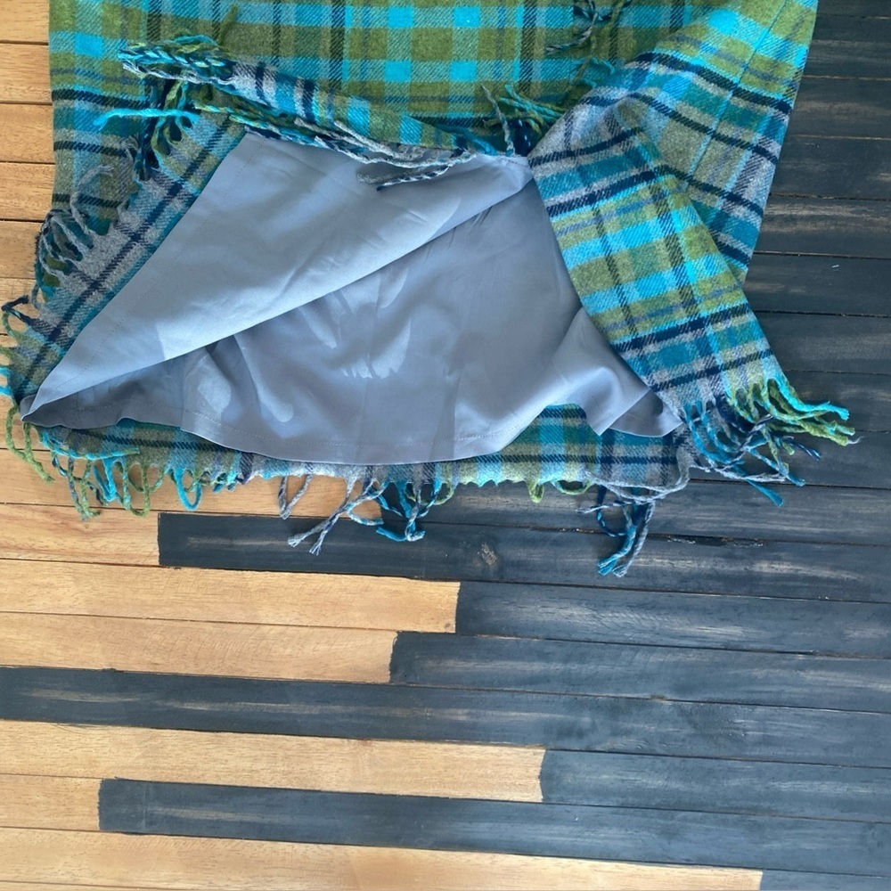 J.Jill Women’s Plaid Fringe Wool Blend Skirt Size 10P Blue Green NWT Tags Y-19 - Picture 7 of 10